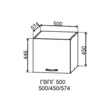Шкаф верхний горизонтальный глубокий 500/450 Арка