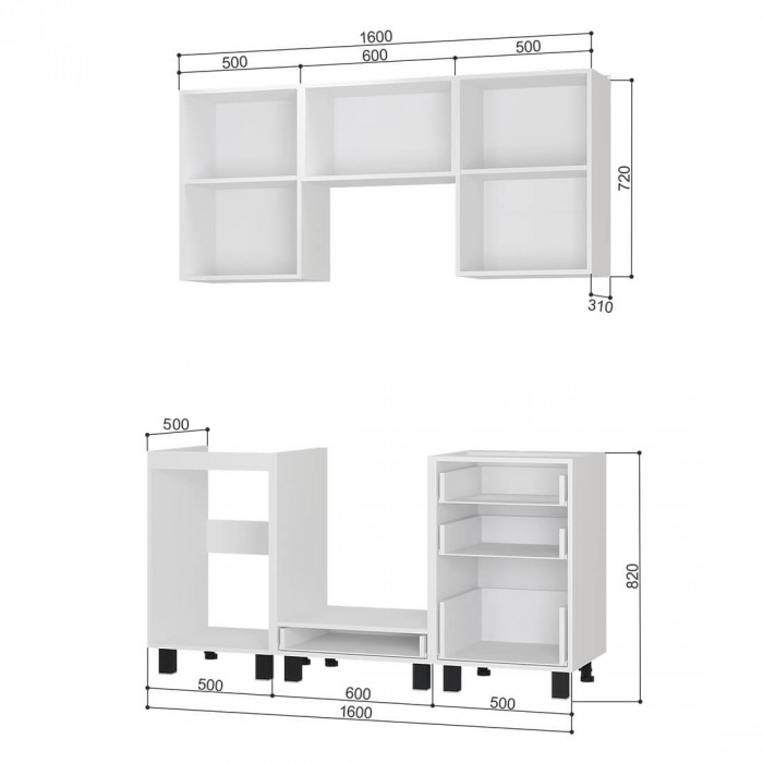 Кухня Сканди 1,6 м №3