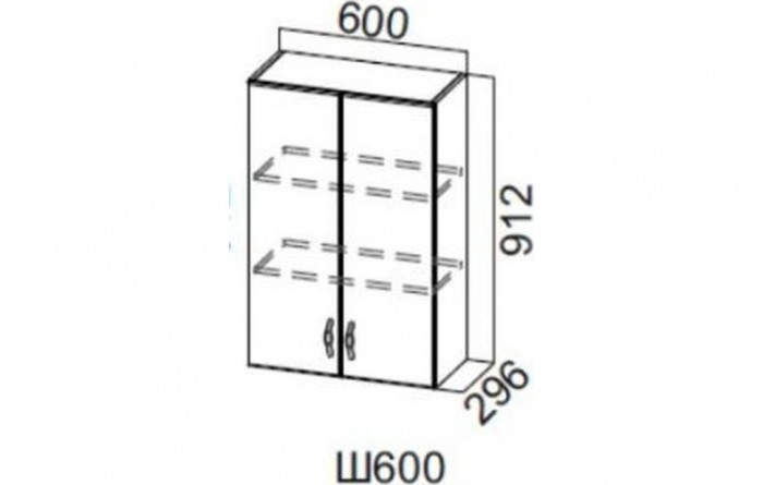 Шкаф верхний 600/912 Стайл