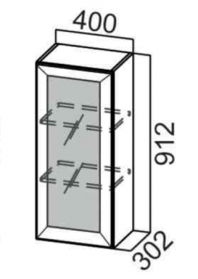 Шкаф навесной 400/912 рамочный фасад Шпион РАЛ
