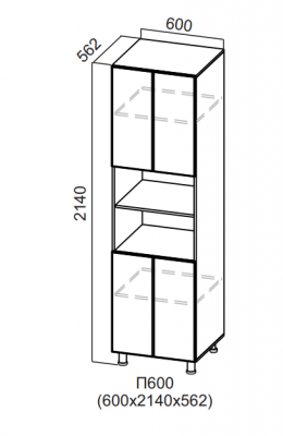 Пенал с нишей 600/2140 Вельвет