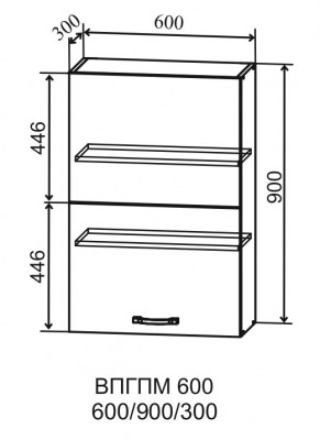 Шкаф верхний высокий Blum Aventos 600/900 Тренто