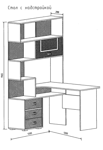 Стол с надстройкой Урбани