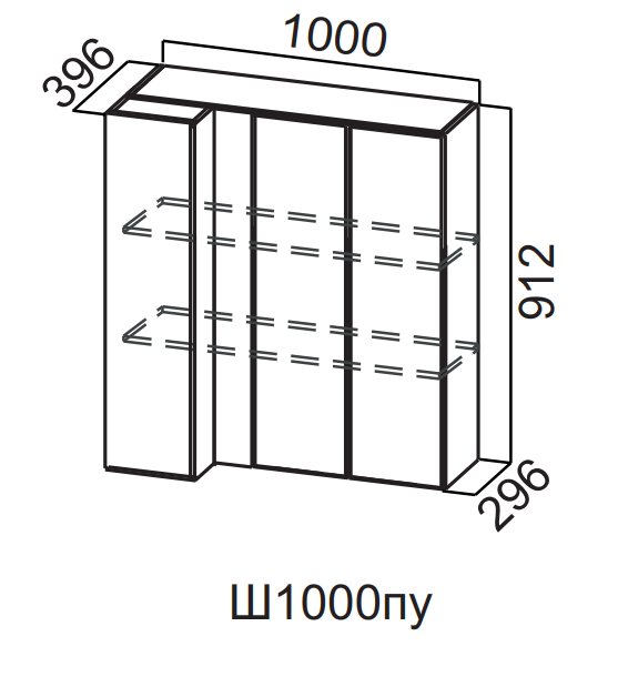 Шкаф навесной угловой 1000/912 Бостон
