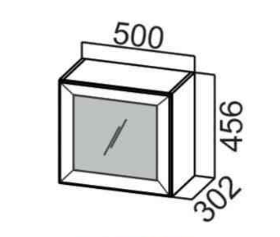 Шкаф навесной 500/456 рамочный фасад Квадро РАЛ