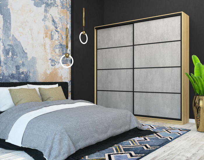 Шкаф-купе Лофт 2400 фасад МДФ бетон 3г