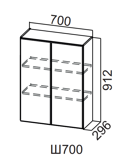 Шкаф навесной 700/912 Бостон