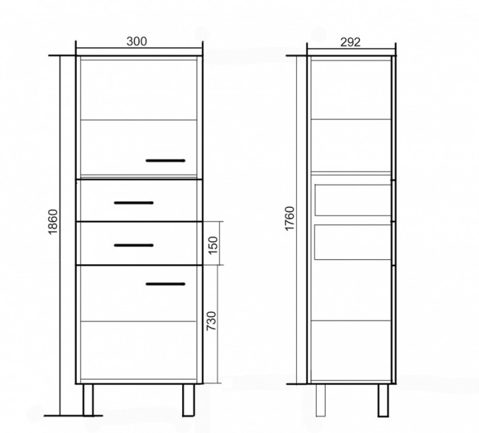 Пенал для ванной 300 LOGRO