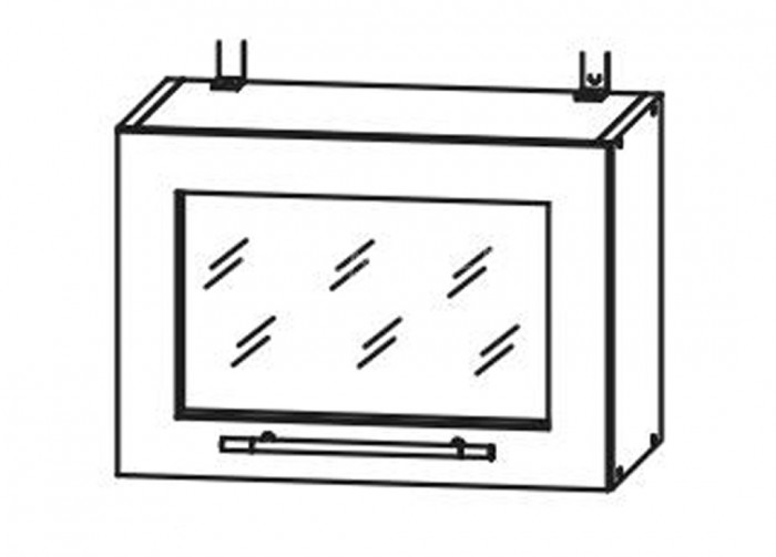 Шкаф верхний 500 горизонтальный со стеклом Империя