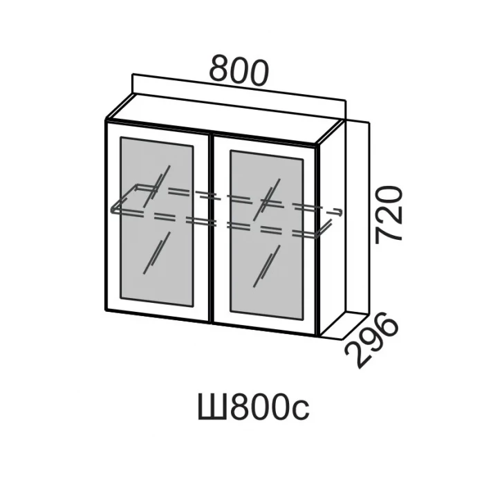 Шкаф навесной 800/720 стекло Прованс СВ