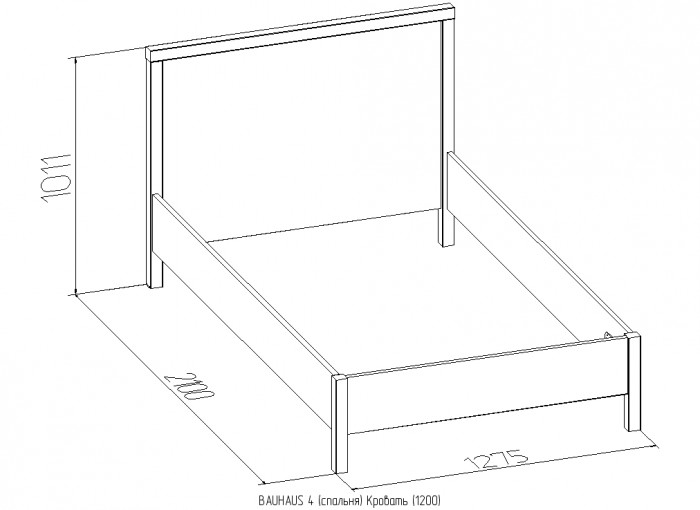 Кровать BAUHAUS 4 1200