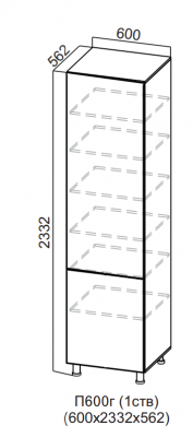Пенал 600/2332 глухой 1 створчатый Бостон