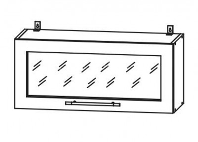 Шкаф верхний 800 горизонтальный со стеклом Империя
