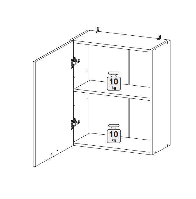 Шкаф верхний 600 с 1 створкой Кельн