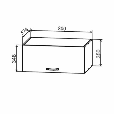 Шкаф верхний 800 горизонтальный глубокий Квадро (ДСВ)