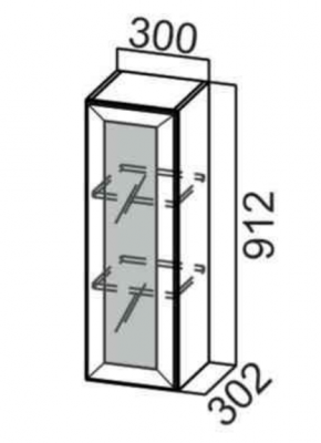 Шкаф навесной 300/912 рамочный фасад Квадро РАЛ
