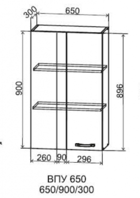 Шкаф верхний угловой прямой 650/900 Монца