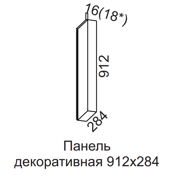 Панель декоративная для верхнего шкафа 284х912 Бостон