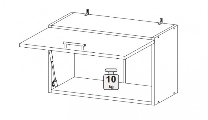 Шкаф верхний 600 горизонтальный стекло Кельн