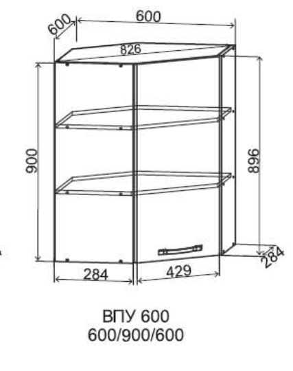 Шкаф верхний угловой 600/900 Монца