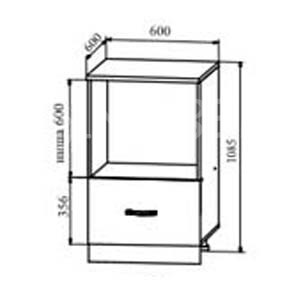 Шкаф нижний 600 под духовой шкаф высокий Империя