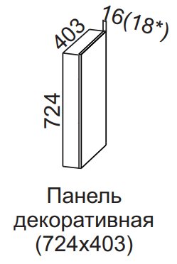 Панель декоративная (без фрезеровки) 724х403 для С400т Вельвет