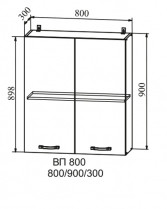 Шкаф верхний 800/900 высокий Ройс
