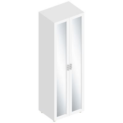 Шкаф 2-ств. с 2-мя отделениями с зеркалом Сандра