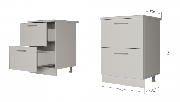 Шкаф нижний 600 с 2 ящиками Санвут
