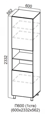 Пенал с нишей 1 ств. 600/2332 Вектор