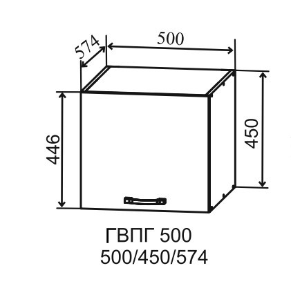 Шкаф верхний глубокий горизонтальный 500/450 Тренто