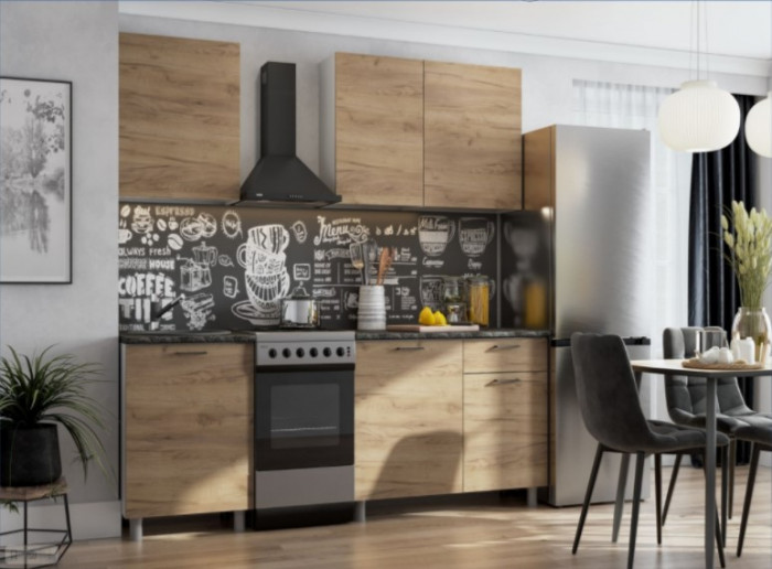 Кухонный гарнитур Лаванда 1,7 (со столешницей вариант №2)