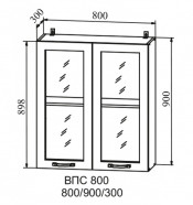 Шкаф верхний 800/900 стекло Квадро (ДСВ)