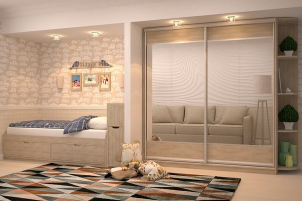 Шкаф-купе Юлия 2200 с угловым элементом 300