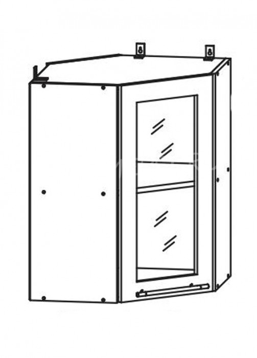 Шкаф верхний 500 угловой со стеклом Империя