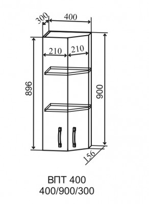 Шкаф верхний торцевой 400 Тренто