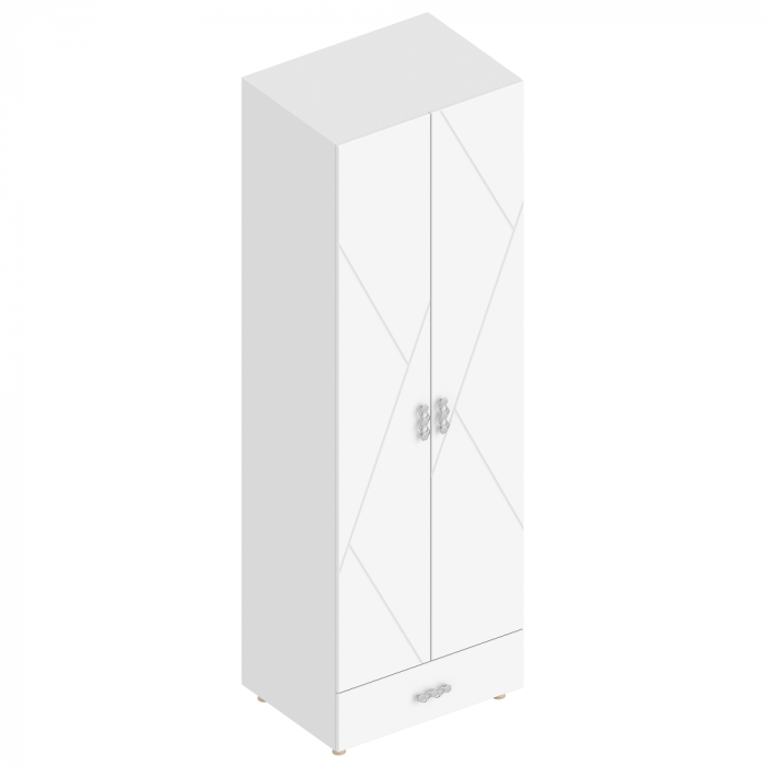 Шкаф 2-ств. с ящиком и 2-мя штангами Сандра