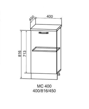 Шкаф нижний малой глубины 400 Арка