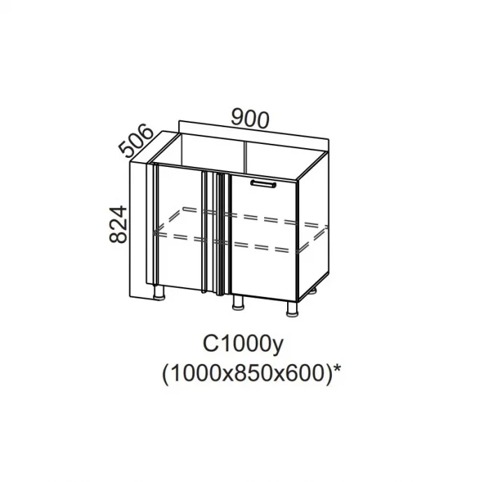 Шкаф нижний 1000 угловой Прованс СВ
