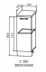 Шкаф нижний 300 Тренто (Петли слева, Серый, Белый эмалит)