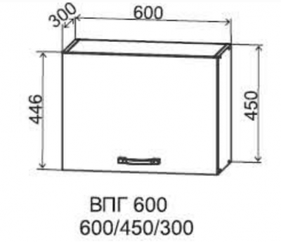 Шкаф верхний горизонтальный 600/450 Монца