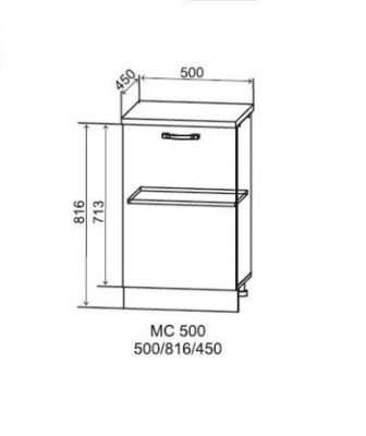 Шкаф нижний малой глубины 500 Арка