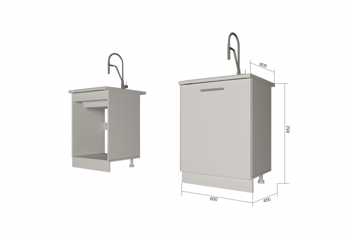 Шкаф нижний 600 под мойку Санвут