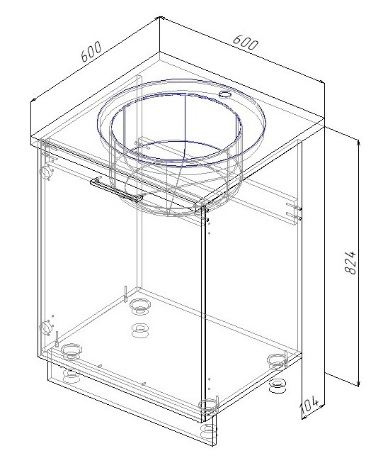 Шкаф нижний 600 под мойку Санвут