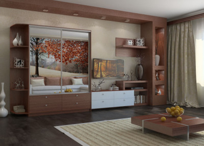 Шкаф-купе Ольга 1900 с зеркалами и угловым элементом 300