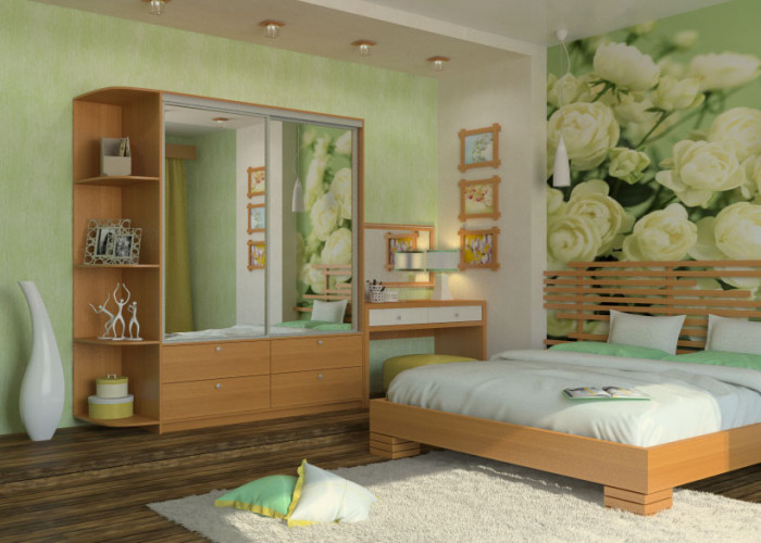 Шкаф-купе Ольга 1900 с зеркалами и угловым элементом 300