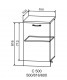 Шкаф нижний 500 Тренто (Петли слева, Серый, Белый эмалит)