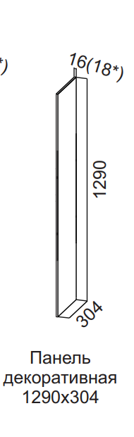 Панель декоративная (без фрезеровки) 1290х304 ПН500-600(720) Вельвет