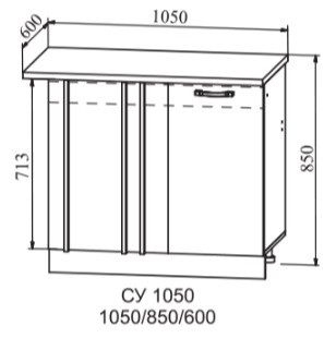 Шкаф нижний 1050 угловой Квадро (ДСВ)