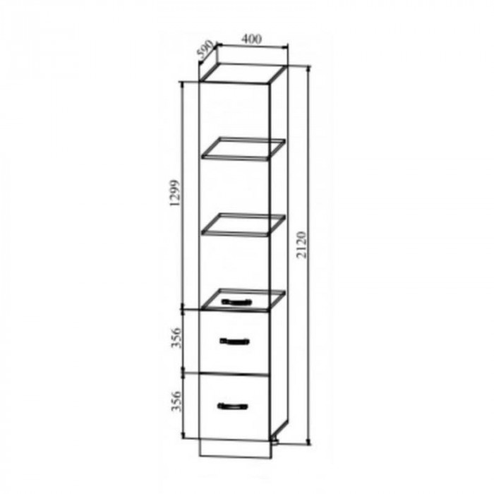 Пенал 400 с ящиками Лофт ДСВ